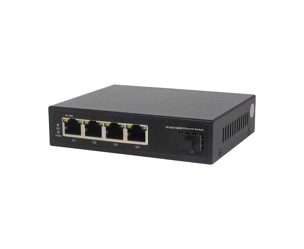 5-port Gigabit Single-mode Dual Fiber Media Converter